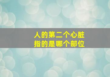 人的第二个心脏指的是哪个部位