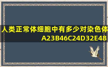 人类正常体细胞中有多少对染色体A23B46C24D32E48