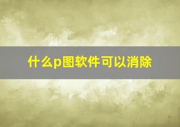 什么p图软件可以消除