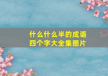 什么什么半的成语四个字大全集图片