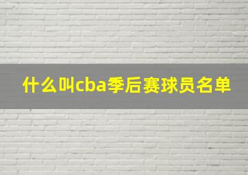 什么叫cba季后赛球员名单