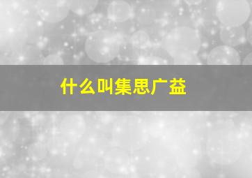 什么叫集思广益