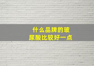 什么品牌的玻尿酸比较好一点