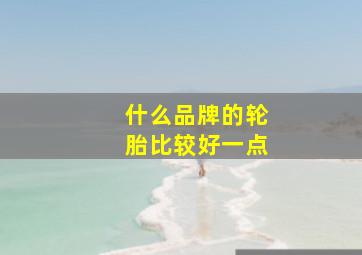 什么品牌的轮胎比较好一点