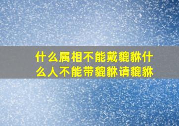 什么属相不能戴貔貅什么人不能带貔貅请貔貅