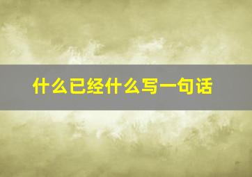 什么已经什么写一句话