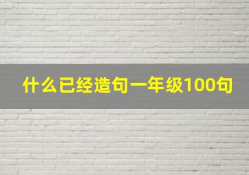 什么已经造句一年级100句