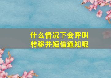 什么情况下会呼叫转移并短信通知呢