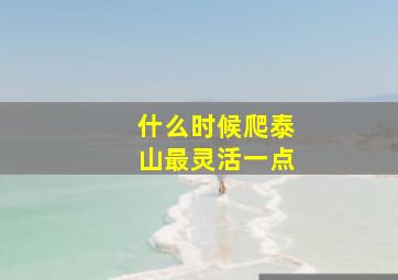 什么时候爬泰山最灵活一点