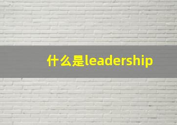 什么是leadership