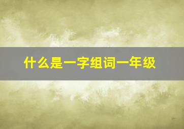 什么是一字组词一年级