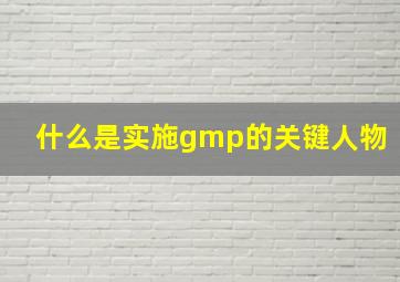 什么是实施gmp的关键人物