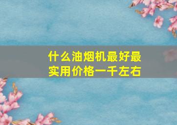 什么油烟机最好最实用价格一千左右