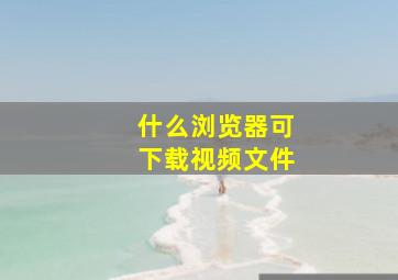 什么浏览器可下载视频文件