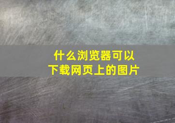 什么浏览器可以下载网页上的图片