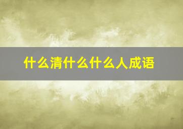 什么清什么什么人成语