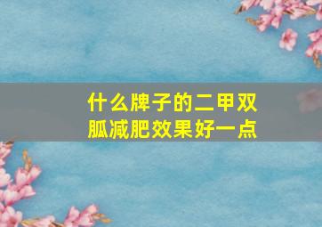 什么牌子的二甲双胍减肥效果好一点