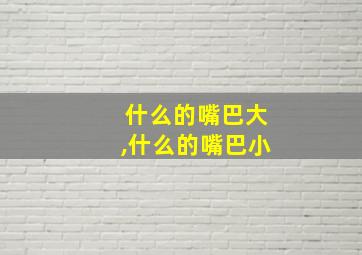 什么的嘴巴大,什么的嘴巴小