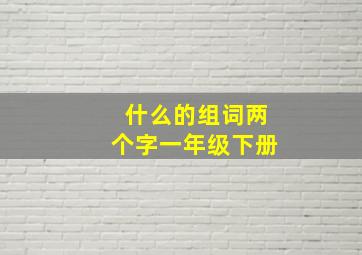 什么的组词两个字一年级下册