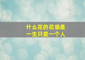 什么花的花语是一生只爱一个人