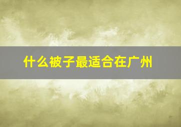 什么被子最适合在广州