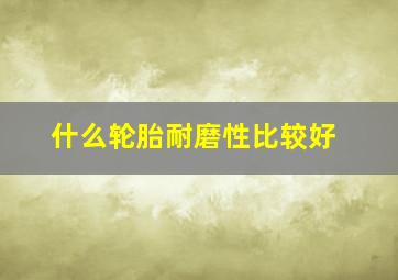 什么轮胎耐磨性比较好