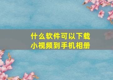 什么软件可以下载小视频到手机相册