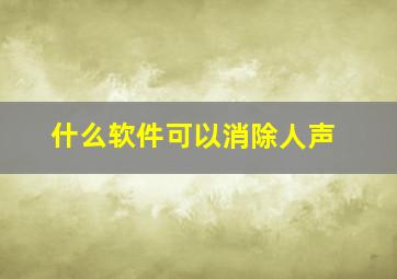 什么软件可以消除人声