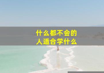 什么都不会的人适合学什么