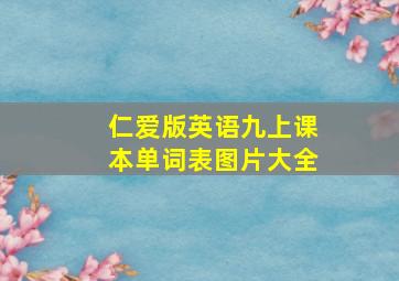 仁爱版英语九上课本单词表图片大全