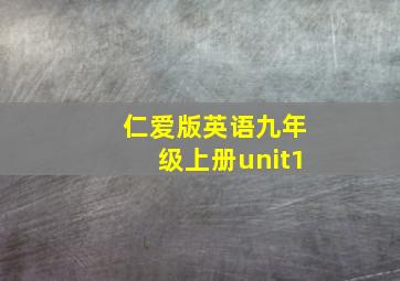 仁爱版英语九年级上册unit1