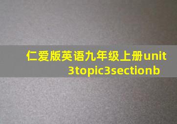 仁爱版英语九年级上册unit3topic3sectionb