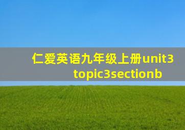 仁爱英语九年级上册unit3topic3sectionb