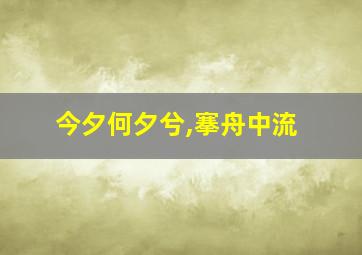 今夕何夕兮,搴舟中流