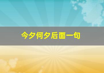 今夕何夕后面一句