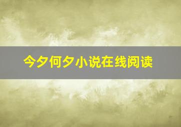 今夕何夕小说在线阅读