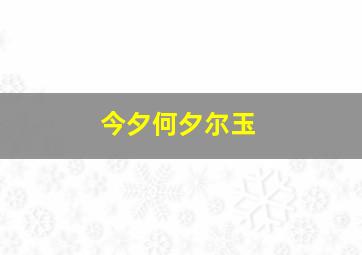 今夕何夕尔玉