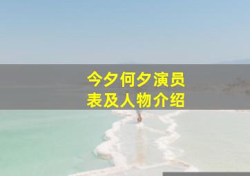 今夕何夕演员表及人物介绍