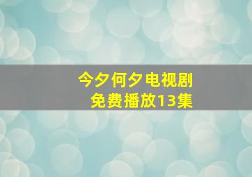 今夕何夕电视剧免费播放13集