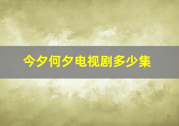 今夕何夕电视剧多少集