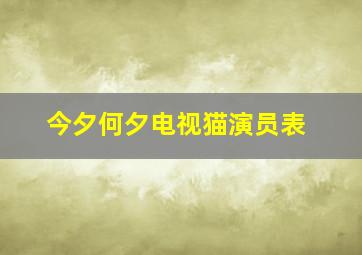 今夕何夕电视猫演员表