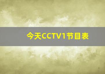 今天CCTV1节目表