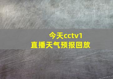 今天cctv1直播天气预报回放