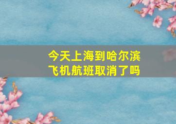 今天上海到哈尔滨飞机航班取消了吗