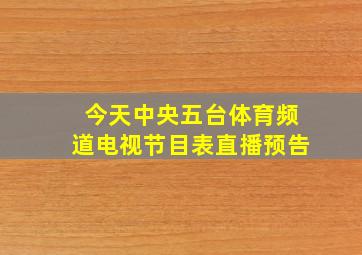 今天中央五台体育频道电视节目表直播预告