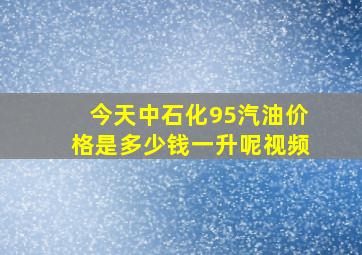 今天中石化95汽油价格是多少钱一升呢视频