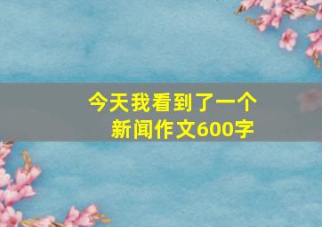 今天我看到了一个新闻作文600字