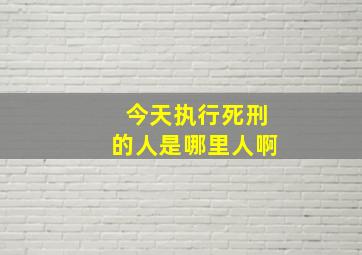 今天执行死刑的人是哪里人啊