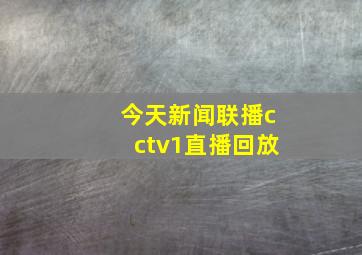 今天新闻联播cctv1直播回放