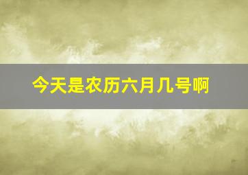 今天是农历六月几号啊